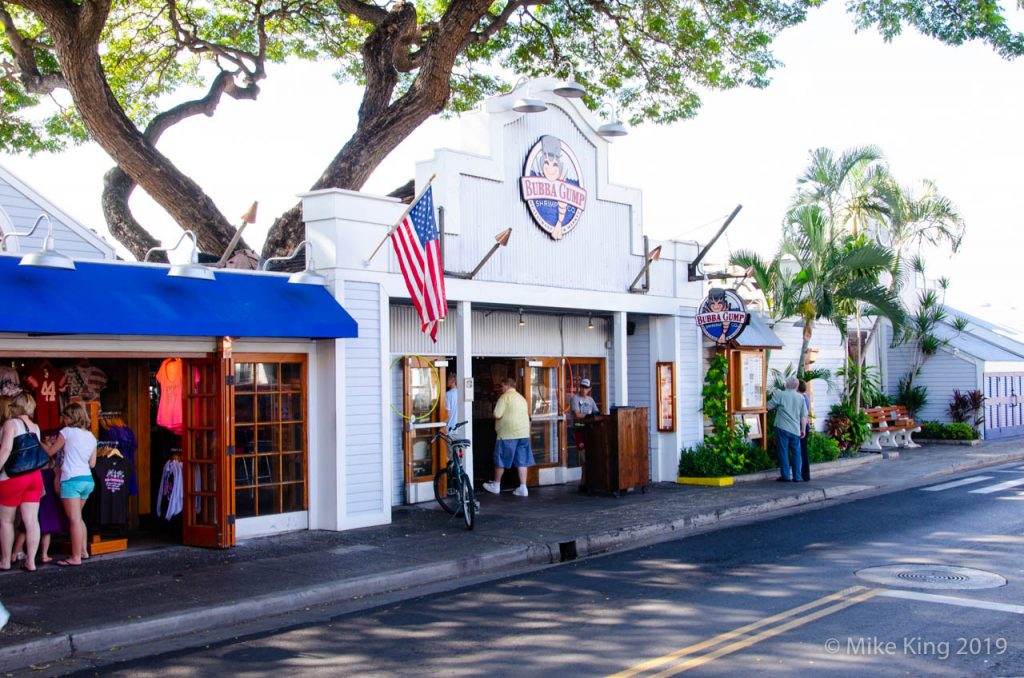 The world famous Bubba Gump restaurant - in Lahaina, Maui, Hawaii