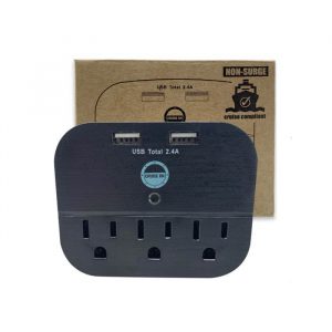 Cruise Power Strip Non Surge & No Extension Cord [Black]