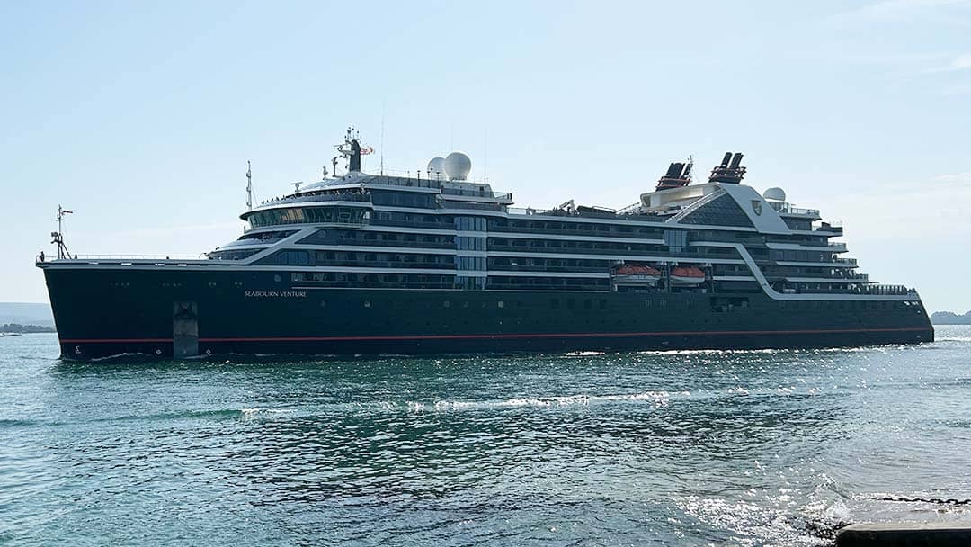 Seabourn Venture Ultra Luxury Expedition Cruise ship sailing the waters of the english channel